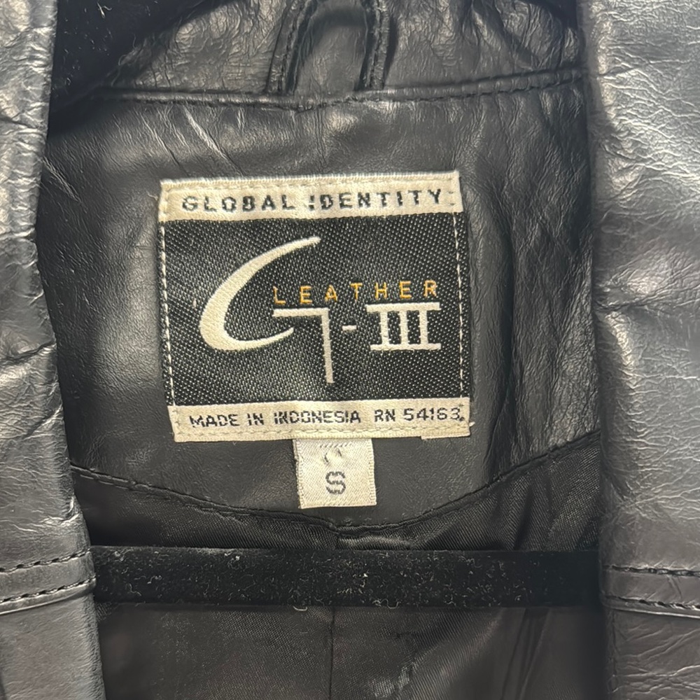Vintage Black Leather Women's Coat - Picture 2 of 6